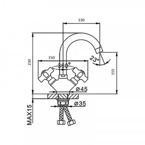 Смеситель для кухни D-Lin D156810-D цвет Хром