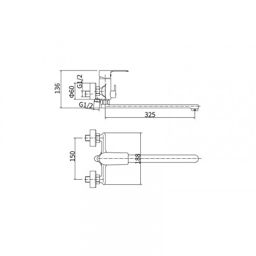 Смеситель для ванны Fashun A2282-8 универсальный цвет Белый