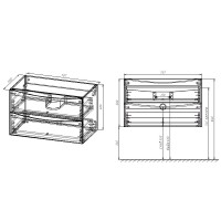 Тумба под раковину Vincea Mia 70 VMC-2MC700RW подвесная R.Wood МДФ / ЛДСП