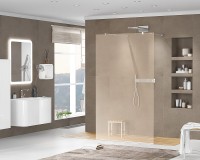 Душевая перегородка Cezares Liberta 120 LIBERTA-L-2-120-BR-Cr профиль Хром стекло бронзовое