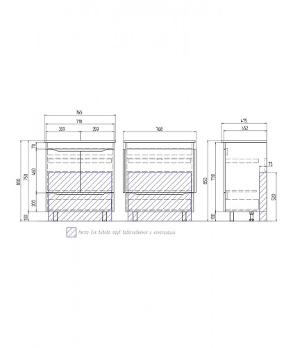 Тумба под раковину Vigo Grani 75 tn.GRI.OSK.75.2D.1Y цвет Дуб золотой