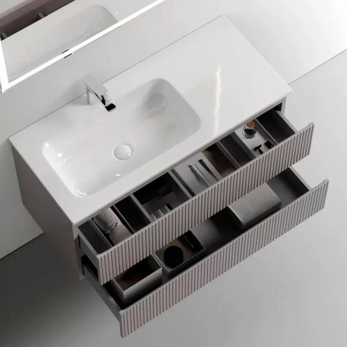 Тумба под раковину Sancos Snob T 100 L SNT100LSM подвесная Doha Soft МДФ / ЛДСП