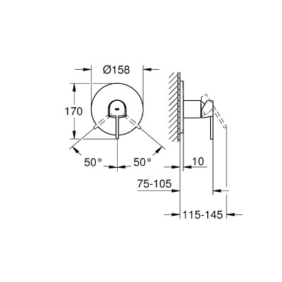 Смеситель для душа Grohe Plus 24059003 Хром латунь встраиваемый