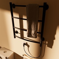 Электрический полотенцесушитель Маргроид Вид 4 600x500 04-6050-1049-9005R правый Черный матовый нержавеющая сталь