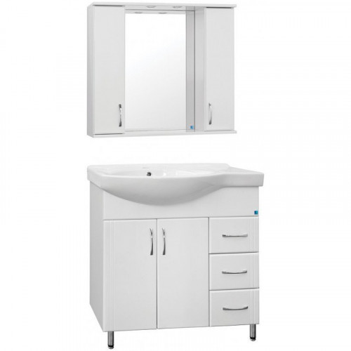 Тумба под раковину Style Line Эко Стандарт 82 R ЛС-00000109 Белая МДФ / ЛДСП