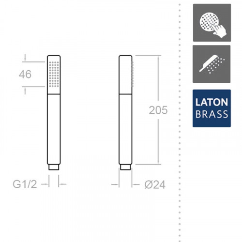Ручной душ Ramonsoler Accesorios 3714OC Золото брашированное