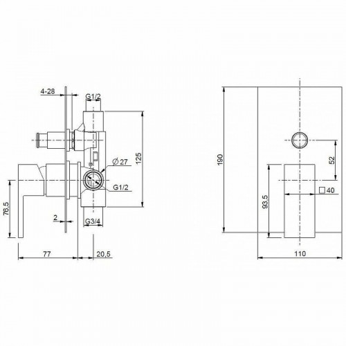 Смеситель для душа Cezares Unika UNIKA-VDIM-02 Бронза латунь встраиваемый