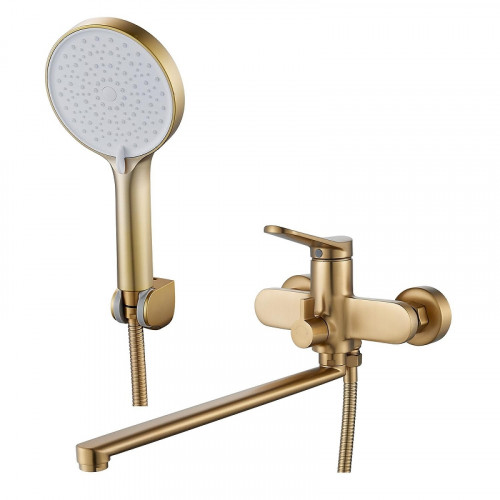 Смеситель для ванны Shevanik S43G S4322G универсальный цвет Золотой сатин