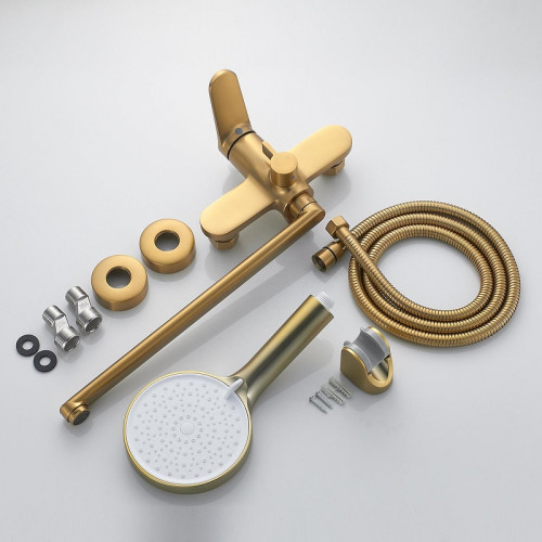 Смеситель для ванны Shevanik S43G S4322G универсальный цвет Золотой сатин