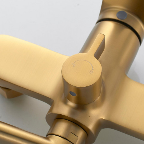 Смеситель для ванны Shevanik S43G S4322G универсальный цвет Золотой сатин