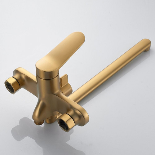 Смеситель для ванны Shevanik S43G S4322G универсальный цвет Золотой сатин