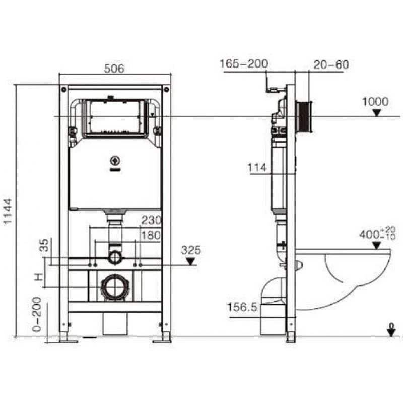 Комплект унитаза с инсталляцией WeltWasser AMBERG 506 + GELBACH 043 MT-GR + AMBERG RD-WT 10000012028 цвет Серый матовый с сиденьем Микролифт и клавишей смыва цвет Белый