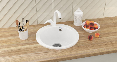 Смеситель для кухни Ulgran Classic U-007-331 Белый латунь