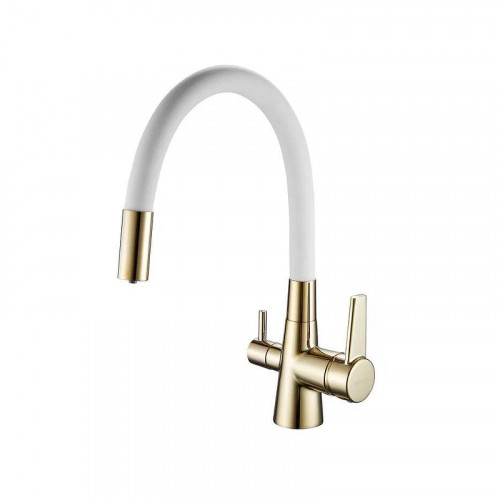 Смеситель для кухни Shevanik S668E цвет Золото Белый