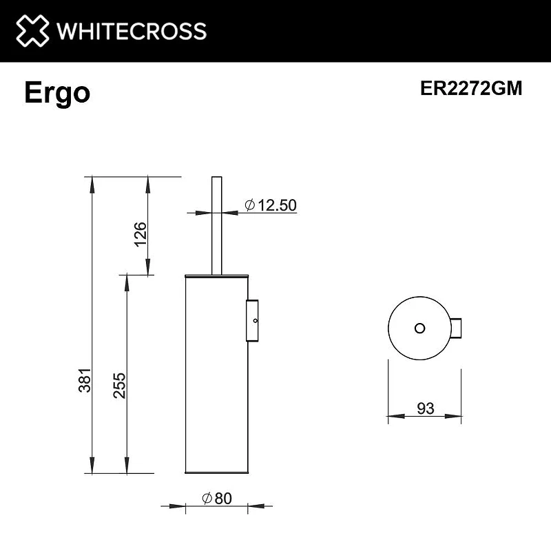 Ершик для унитаза Whitecross Ergo gunmetal ER2272GM цвет Оружейная сталь