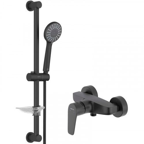 Смеситель для душа Aquatek Бетта AQ1132MB Черный матовый латунь на стену