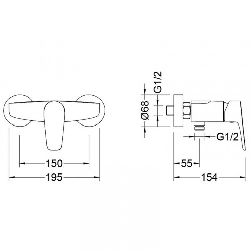 Смеситель для душа Aquatek Бетта AQ1132MB Черный матовый латунь на стену