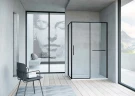 Душевой уголок Vincea Slim Soft 150x80 VSR-1SS8015CLB профиль Черный стекло прозрачное