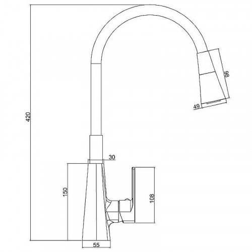 Смеситель для кухни Haiba HB73823-8 Белый матовый латунь