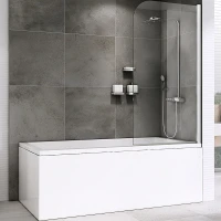 Шторка на ванну Abber Ewiges Wasser 100х140 AG52100 профиль Хром стекло прозрачное