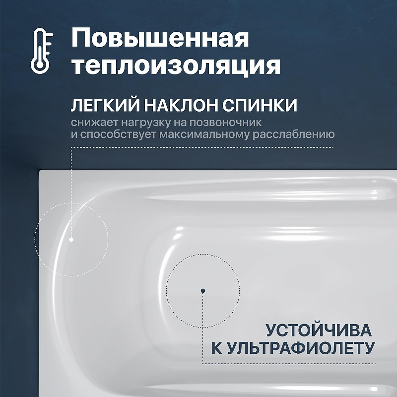 Акриловая ванна DIWO Ростов 150х70 цвет Белый