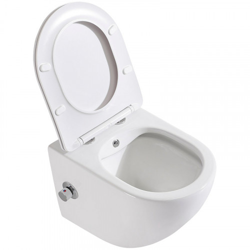 Унитаз биде BelBagno Uno BB3105CHR-BS/SC подвесной с сиденьем Микролифт фаянс подвесной