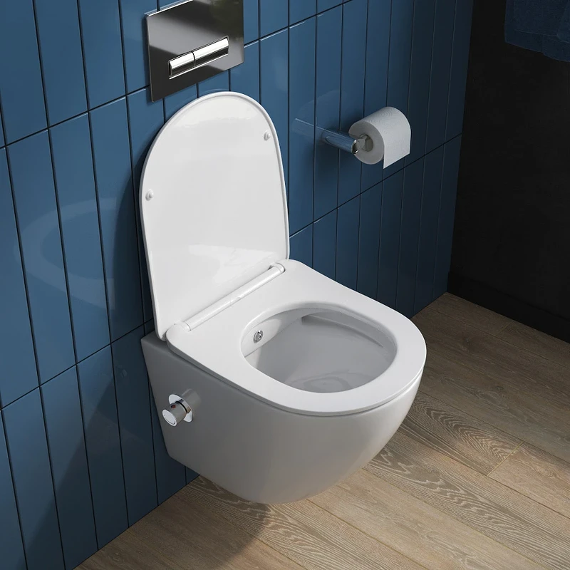 Унитаз биде BelBagno Uno BB3105CHR-BS/SC подвесной с сиденьем Микролифт фаянс подвесной