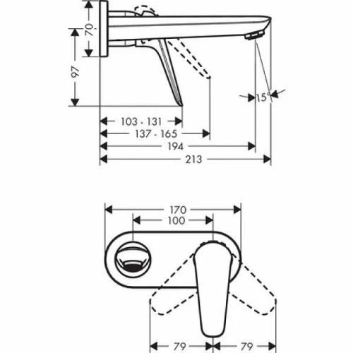 Смеситель для раковины Hansgrohe Novus 71127000 Хром латунь встраиваемый