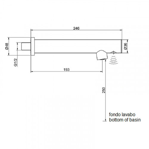 Кран для одного типа воды Nofer 07263.B Хром латунь на стену