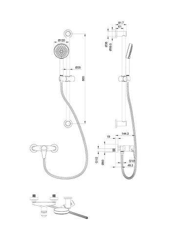Смеситель для душа Wonzon &amp; Woghand WW-AE3103-MB цвет Черный матовый