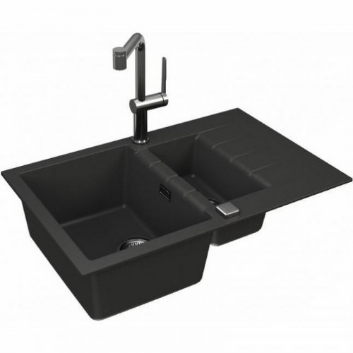 Кухонная мойка Alveus Granital Cadit 70 Carbon G91 790x500 1131361 Угольная искусственный камень (литьевой мрамор) встраиваемый