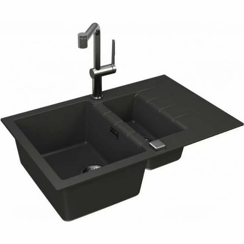 Кухонная мойка Alveus Granital Cadit 70 Carbon G91 790x500 1131361 Угольная искусственный камень (литьевой мрамор) встраиваемый