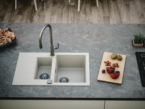 Кухонная мойка Alveus Granital Cadit 70 Carbon G91 790x500 1131361 Угольная искусственный камень (литьевой мрамор) встраиваемый