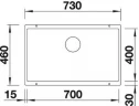 Кухонная мойка Blanco Subline 700-U 523443 Темная скала искусственный камень (литьевой мрамор) встраиваемый