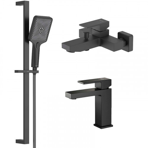 Комплект смесителей Aquatek Либра AQ1630MB Черный матовый латунь