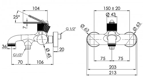 Смеситель для ванны Remer Brooklyn BY610CR цвет Хром