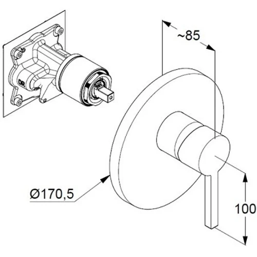 Смеситель для душа Kludi Nova Fonte Puristic 206553915