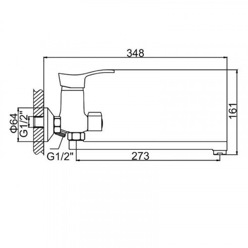 Смеситель для ванны Ledeme H14 2214L универсальный Хром латунь на стену