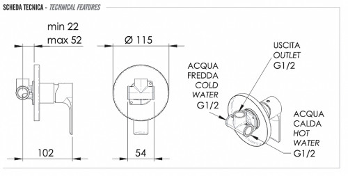 Смеситель для душа Remer Energy EY30BO цвет Белый матовый