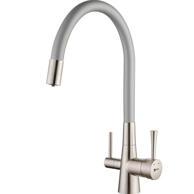 Смеситель для кухни Lemark Comfort LM3075BN-Silver Никель Серебро латунь