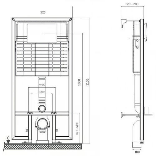 Инсталляция Bettoserb Sava Fix Slim SET40006459 для унитаза с Черной матовой клавишей смыва