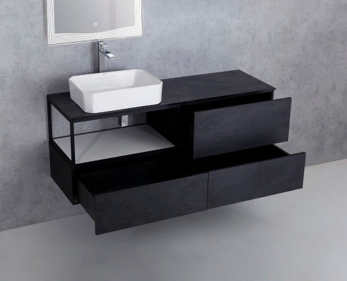 Тумба Cezares Cadro 70 CADRO-70-2C-SO-NR-BLUM подвесная Nero МДФ / ЛДСП