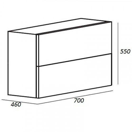 Тумба Cezares Cadro 70 CADRO-70-2C-SO-NR-BLUM подвесная Nero МДФ / ЛДСП