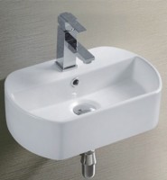 Раковина CeramaLux 44 9293 Белая фаянс подвесная