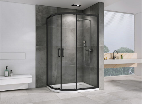 Душевой уголок Abber Schwarzer Diamant 110x90 AG01119B профиль Черный стекло прозрачное