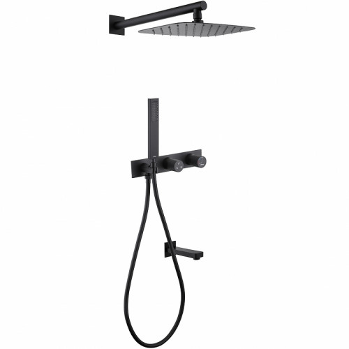 Душевая система Abber Rund AF8717B Черная матовая латунь встраиваемый