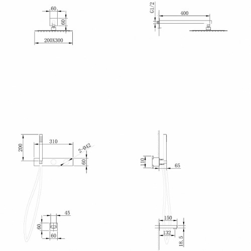 Душевая система Abber Rund AF8717B Черная матовая латунь встраиваемый