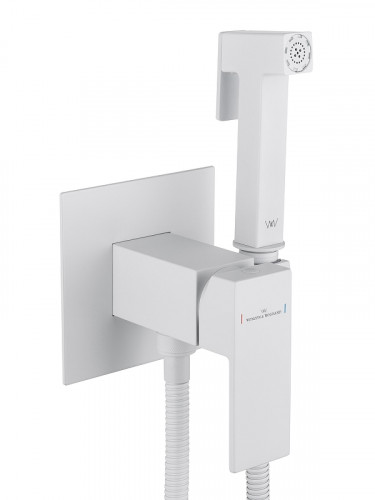 Гигиенический душ со смесителем Wonzon &amp; Woghand Cube WW-88829016-MW цвет Белый матовый