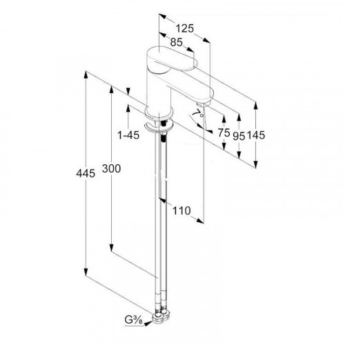 Смеситель для раковины Kludi X1 322903975 цвет Черный матовый