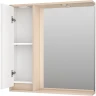 Зеркало со шкафом Brevita Balaton 80 L BAL-04080-03-01Л с подсветкой Белое матовое Бежевое матовое МДФ / ЛДСП, стекло